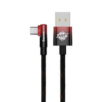 Кабель для моб. устройства Baseus CAVP000520 USB - Type-C, Braided, 100W, 2m, 90°, MVP2 Black-Red