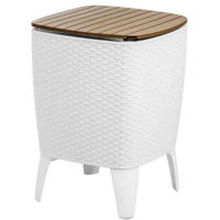 Mobilier pentru grădină Hydro S Masuta cu spatiu de racire Capri, 41.5x41.5x58, Alb/Caramell