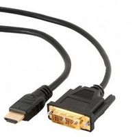 Cable HDMI to DVI  3.0m Cablexpert, male-male, GOLD, 18+1pin single-link, CC-HDMI-DVI-10