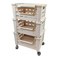 Этажерка Promstore 53652 Etajera cu 3 cosuri Eva 38.2x28.2x63cm, pe roti cu raft superior