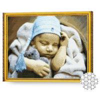 Картина по номерам Art Gallery GA82472 Mozaic cu diamante 40x50cm Bebelus cu ursulet