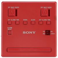 SONY ICF-C1T, Red, Clock Radio with dual alarm, AM/FM