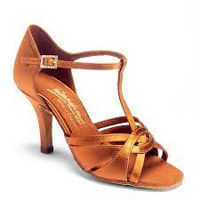 IDS MIA T-BAR - TAN SATIN 9 cm