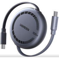 Кабель для моб. устройства Ugreen 65905 Type-C to Type-C Retractable 5A/100W, 1M, Black, L531