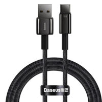 Кабель для моб. устройства Baseus CATWJ-B01 USB - Type-C, Braided, 66W, 1m, Tungsten Gold Black