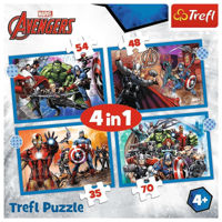 Головоломка Trefl 34386 Puzzles - 4in1 - Brave Avengers / Disney Marvel The Avengers