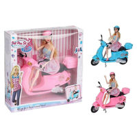 Кукла Promstore 52496 Set papusa pe scuter cu accesorii 7x5x12cm