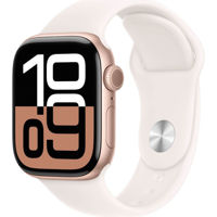 Ceas inteligent Apple Watch Series 10 GPS 42mm Rose Gold Aluminium Case with Light Blush Sport Band - S/M MWWH3