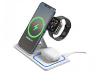 Wireless Charger XO, 3in1, WX023, White (apple supporting)