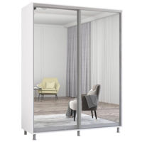 Dulap Mobildor-Lux Aron-S uși glisante din oglinzi (160x60x240H cm) Alb Brilliant