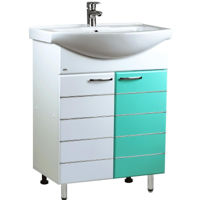 Dulap pentru lavoar Mashtab 11415 Modern cu 2 usi 65cm Alb-Verde