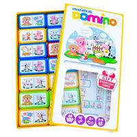 Настольная игра Maximus MX5489 Joc de masă Domino multicolor cu animale, 28 dominouri