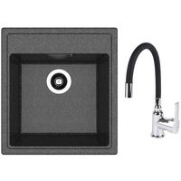 Мойка кухонная со смесителем Dr.Gans Nica 470 + SanDonna F 9995 negru