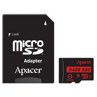 Флеш карта памяти SD Apacer AP64GMCSX10U5-R microSDXC UHS-I U1 Class10 R85 64GB