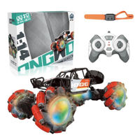 Jucărie cu telecomandă RC Cars 3390-1D 1:14 cu roți luminoase, control prin ceas, USB, 2.4G și acumulator (3 culori)