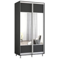 Dulap Mobildor-Lux Aron-S uși glisante din PAL cu oglindă orizontal (170x60x240H cm) Anthracite