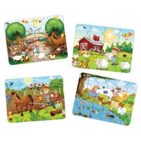 Puzzle Noriel S01003222 Puzzle Smile Games 4în1: Animalele la fermă (ro)