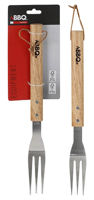 Товар для пикника BBQ 55393 Вилка для барбекю 38 см, деревянная ручка