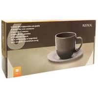Чашка Promstore 39430 Набор чашек 6шт 200ml с блюдцами Rustical Antracit