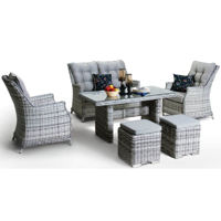 Mobilier pentru grădină Hydro S Mobilă p/u terasă Hola Rattan, 6 persoane, Cappuccino