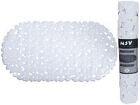 Коврик для ванны 39X99cm овал MSV Galets, белый, PVC