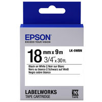 Tape Cartridge EPSON LK-5WBN; 18mm/9m Standard, Balck/White, C53S655006