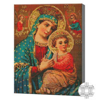 Картина по номерам Art Gallery QB205801 Mozaic cu diamante patrate 40x50cm Chipul Patimas al Maicii Domnului