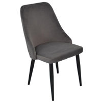 Стул Evelin di Costacurta LC-640B, Черный Металл/Ткань, Dark Grey-57 (velur)
