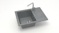 Матовые кухонные мойки из литьевого мрамора  (темн.сер.) F150Q8