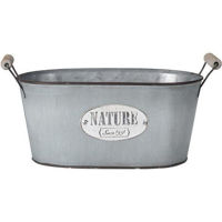 Цветочный горшок Promstore 44544 Кашпо Таз металлический Nature 29x15cm, овал