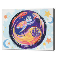 Картина по номерам BrushMe KBS0120 30x40cm (în cutie) Eco, Cometa si broasca testoasa