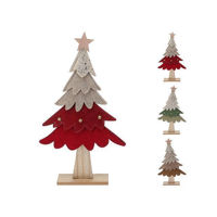 Decor de Crăciun și Anul Nou Promstore 49061 Сувенир Елка цветная со звездой 39cm, подставка дерево