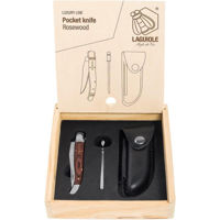 Нож походный Laguiole Luxury Line Pocket Knife Rose cu ascutitoare si husa piele