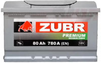 Автомобильный аккумулятор Zubr Premium 80 Ah R+