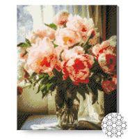 Картина по номерам Art Gallery GA87140 Mozaic cu diamante 40x50cm Buchet de bujori