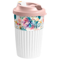 Термокружка Promstore 55655 Phibo Flori 450ml cu clapeta, roz