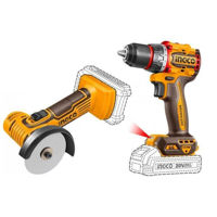 Набор электроинструментов INGCO CKLI20766 шуруповерт + углошлифовальная машина с АКБ (51098)