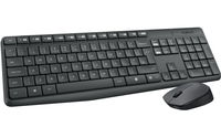 Wireless Keyboard & Mouse Logitech MK235, Low-profile, Spill-resistant, FN key, 2xAAA/1xAA, Grey