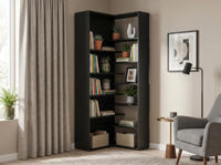 Офисный стеллаж Fabrik Home Hardy угловой (520x2000x520) дуб эвок, чёрный ясень