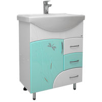 Dulap pentru lavoar Mashtab 11653 Stuff cu 3 sertare 65cm Alb-Verde