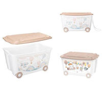 Короб для хранения Promstore 55037 pentru jucarii pe roti Plastishka 45l, 58x39x33,5cm, 2 tipuri, bej inchis