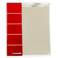 Oglindă baie Mashtab 5668 Modern 600x200x720 Alb-Rosu