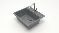 Матовые кухонные мойки из литьевого мрамора  (темн.сер.) F009Q8