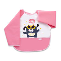 Bavetica cu maneca lunga si buzunar BabyJem Polly Bib Pink