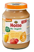 Пюре Holle яблочно-грушевое (5 месяцев+) Bio Organic 190г