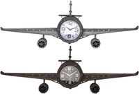 Ceas "Avion Retro'' 1430X46X20cm, metal, negru/suriu