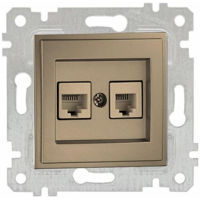 Розетка электрическая Mono Electric Priza de date+tel. (RJ45 CAT6, RJ11 CAT3) mecanism bronza