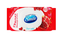 Салфетки влажные Smile с экстрактом и ароматом граната, 100 шт.