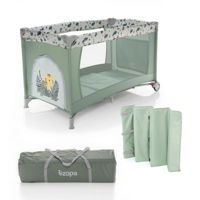 Манеж-кроватка с 1 уровнем высоты Zopa Nanny Caravan Jungle Green