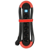 Удлинитель электрический BACHMANN 500.100 Prelungitor hook indoor 5xcee7 5m h05vv-f 3g negru/rosu